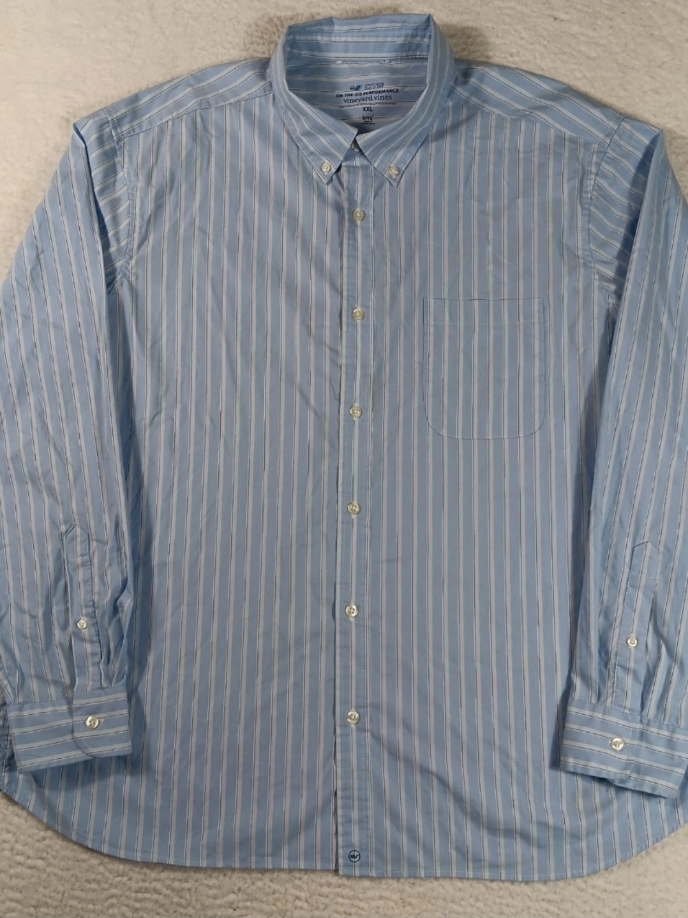 Vineyard Vines Shirt Mens XXL On The Go Otg Performance Brrr Striped Nautical
